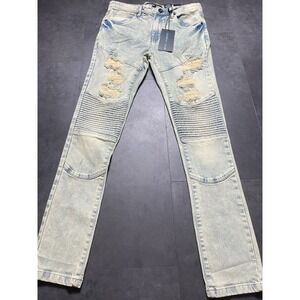 Legendary Status Boy's Stretch Slim Fit Skater Jeans Washed Blue Size‎ 18 F-163